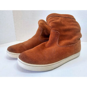 OLUKAI 20261 WOMEN'S KAPA MOE OILED SUEDE LEATHER LOW SLOUCH‎ BOOTIE US 9 RUST